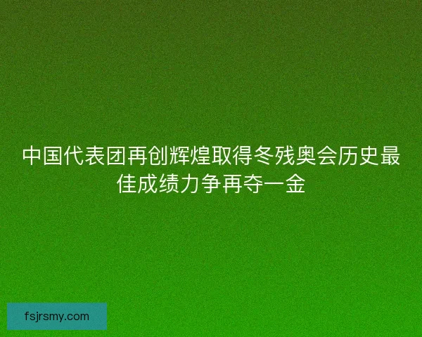 中国代表团再创辉煌取得冬残奥会历史最佳成绩力争再夺一金 中国代表团再创辉煌取得冬残奥会历史最佳成绩力争再夺一金